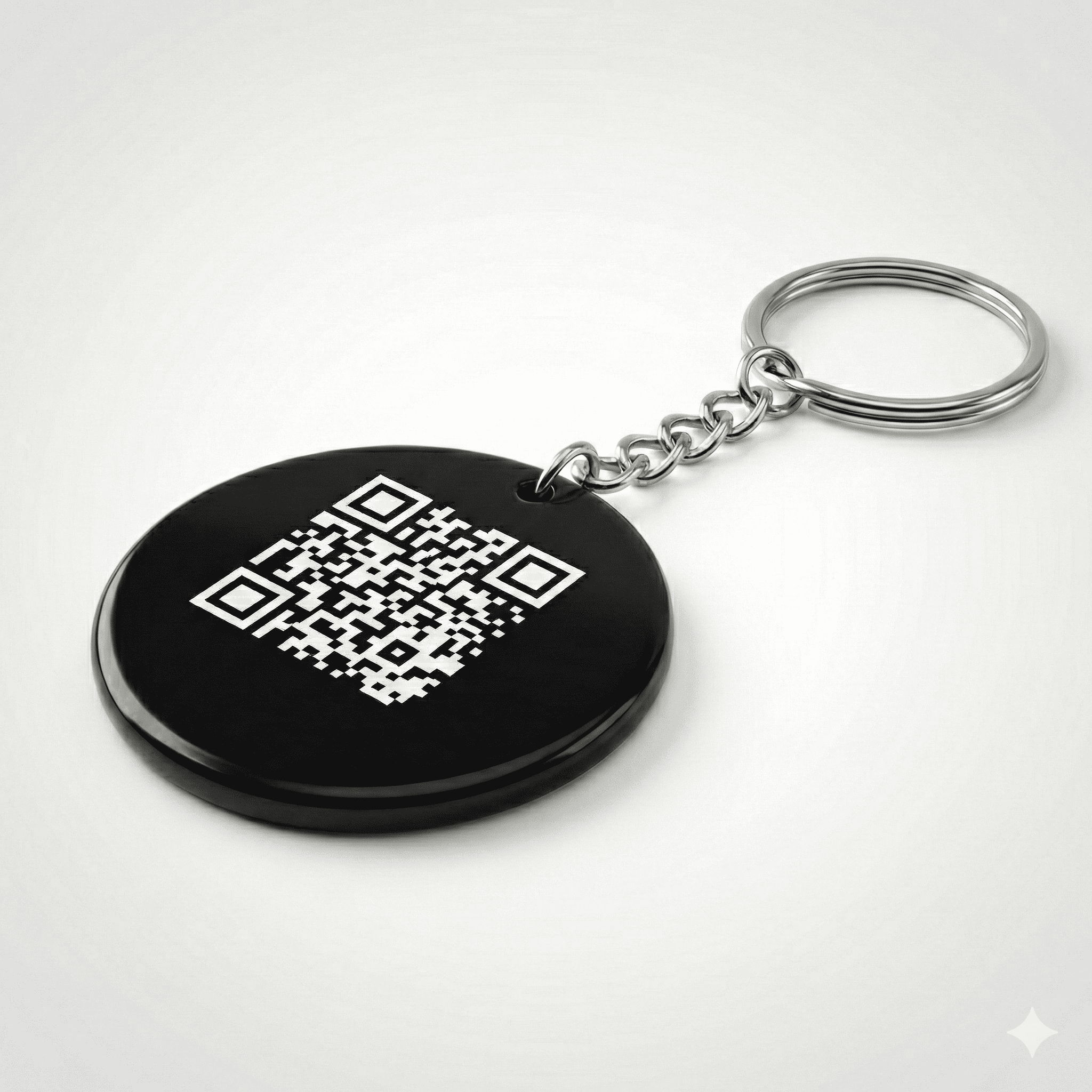1 Chaveiro Tag NFC Aproximação Preto Com QR Code + Plataforma Completa