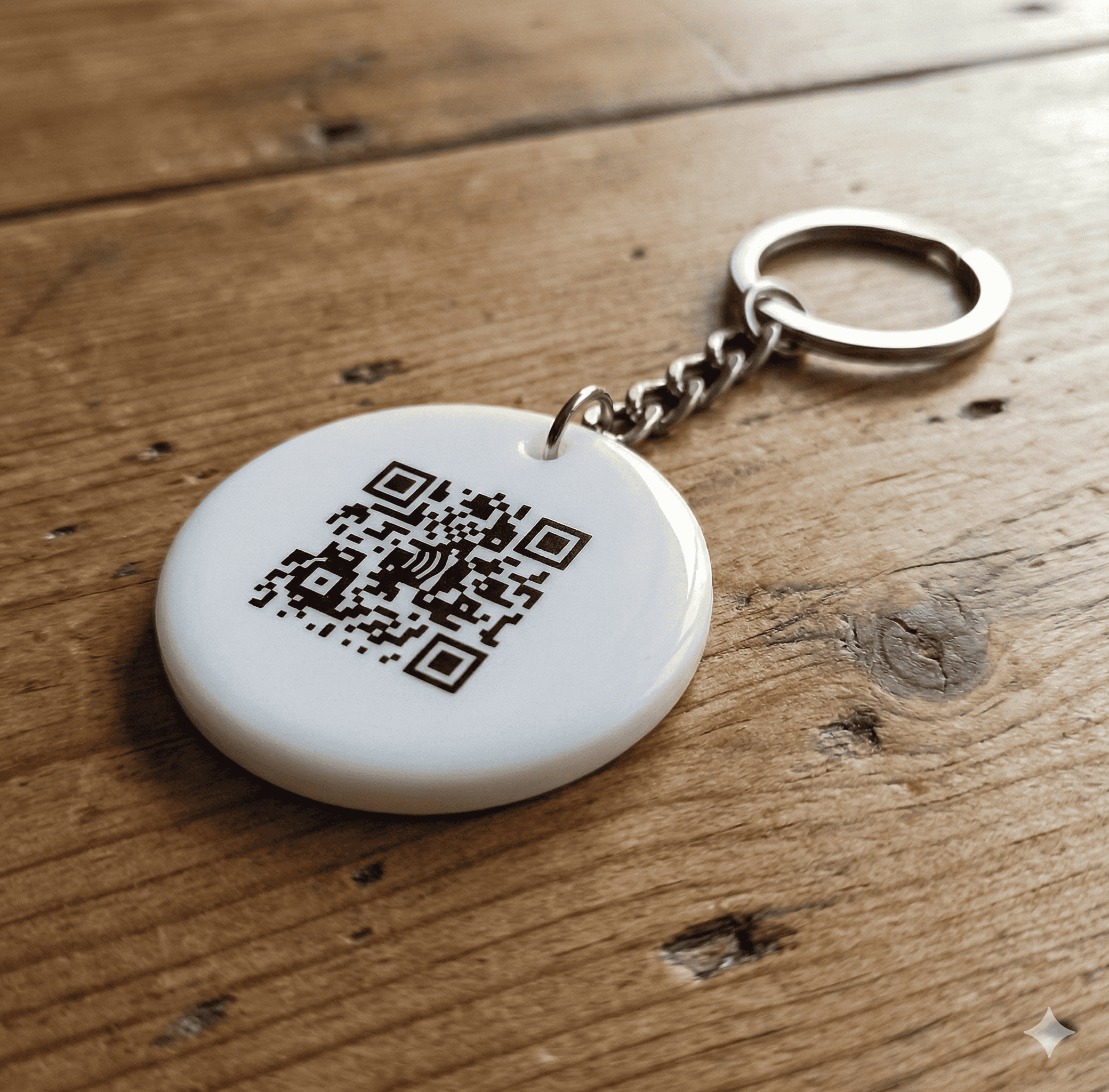 1 Chaveiro Tag NFC Aproximação Branco  Com QR Code + Plataforma Completa