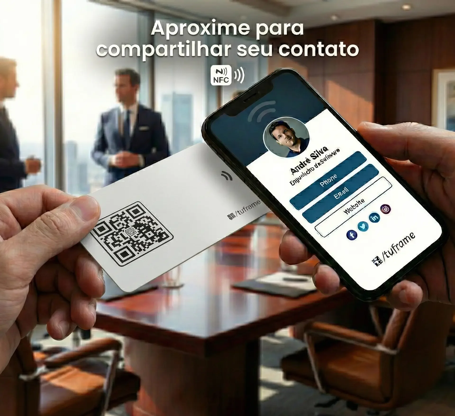 Cartão Branco NFC Aproximação Com QR Code + Plataforma Completa - Imagem 2