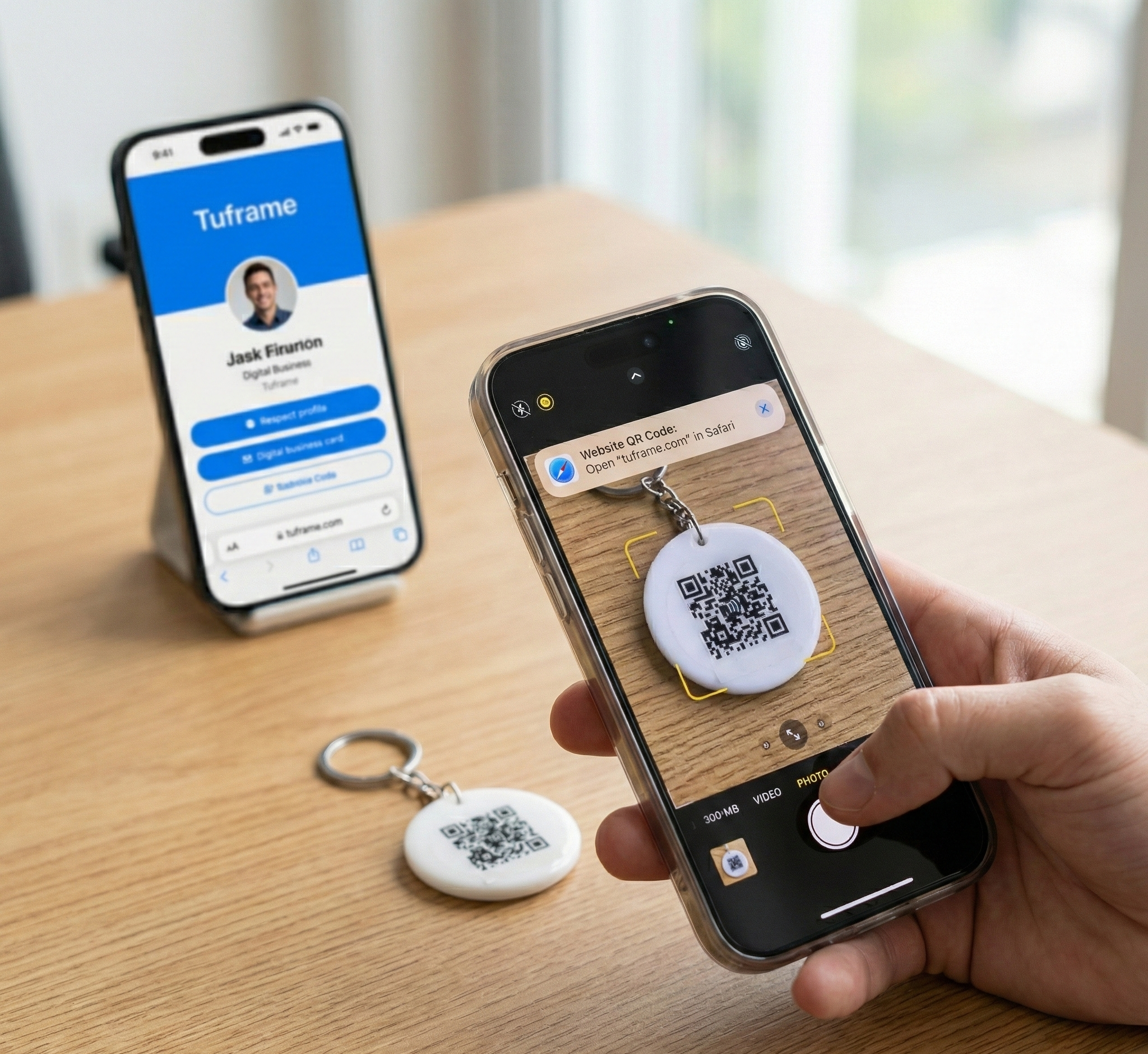 Chaveiro NFC Aproximação Branco Com Qr Code + Plataforma Completa - Imagem 2