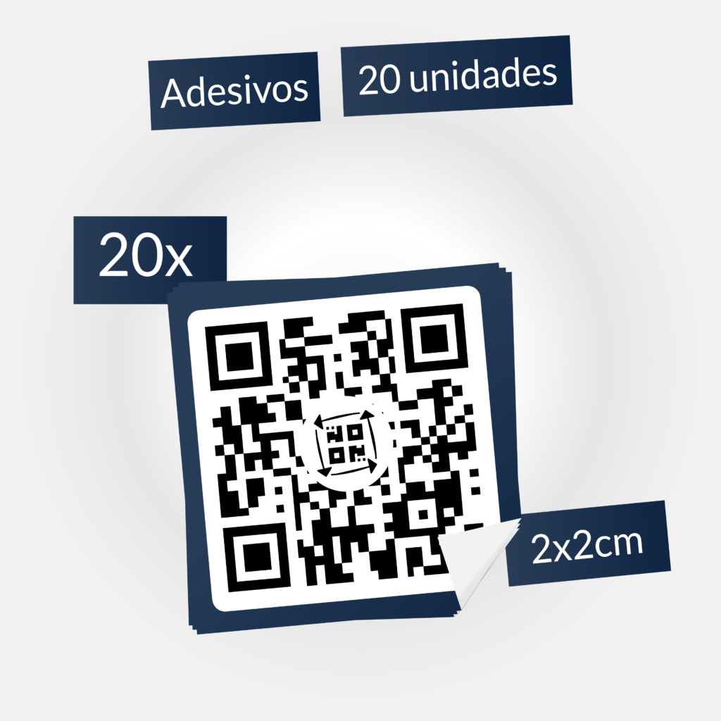 kit 20 adesivos qr code tuframe 2x2