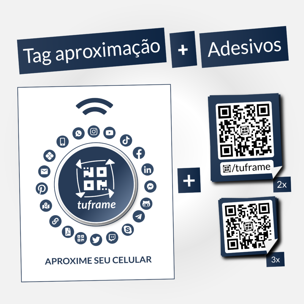 Kit 1 tag aproximação mais adesivos tuframe